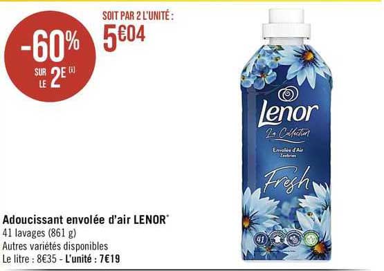 adoucissant envolée d'air lenor