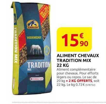 aliment chevaux tradition mix 22 kg