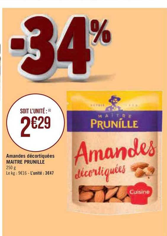 amandes décortiquées maitre prunille