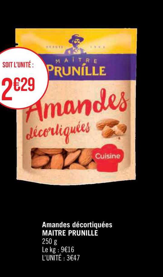 amandes décortiquées maître prunille