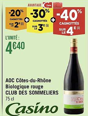 aoc côtes-du-rhône biologique rouge club des sommeliers