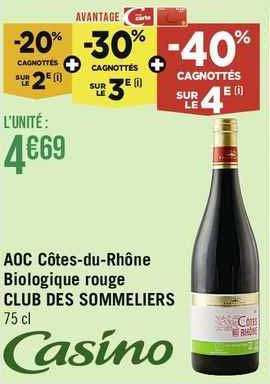 aoc côtes-du-rhône biologique rouge club des sommeliers