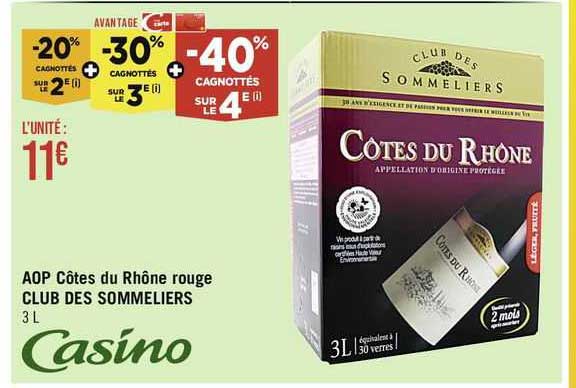 Aop Côtes Du Rhône Rouge Club Des Sommeliers