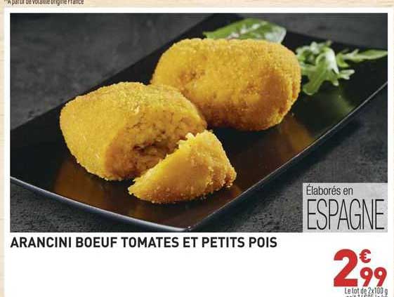 Arancini Bœuf Tomates Et Petits Pois