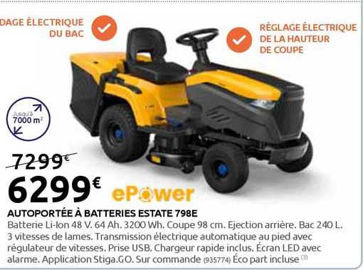 autoportée à batteries estate 798e epower
