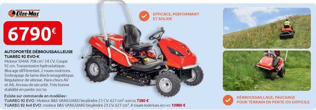 autoportée débroussailleuse tuareg 92 evo-k oleo-mac