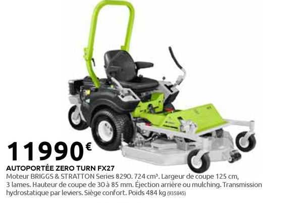 autoportée zéro turn fx27