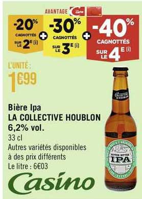 bière ipa la collective houblon 6,2% vol.