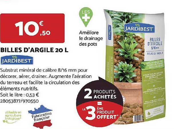 billes d'argile 20 l jardibest