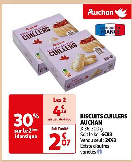 biscuits cuillers auchan