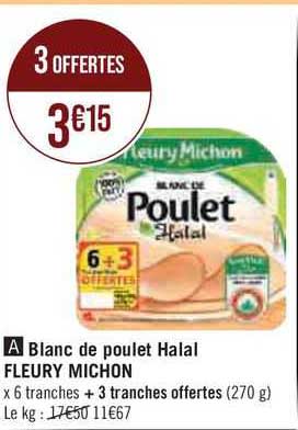 blanc de poulet halal fleury michon