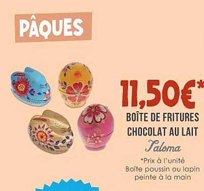 boîte de fritures chocolat au lait paloma