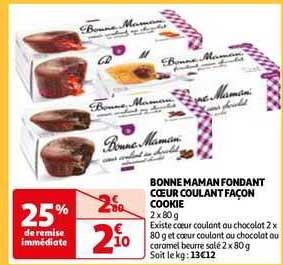 bonne maman fondant cœur coulant façon cookie