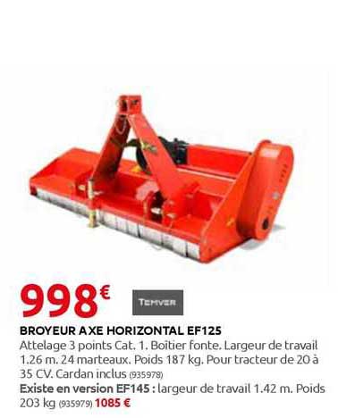 Broyeur Axe Horizontal Ef125 Temver