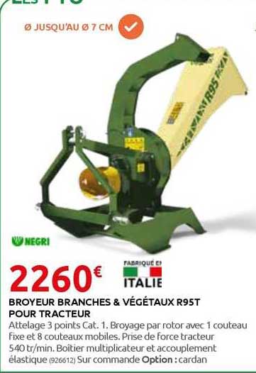 broyeur branches & végétaux r95t pour tracteur negri