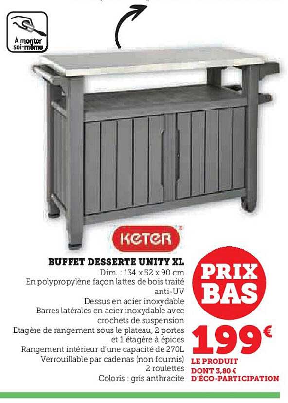 buffet desserte unity xl keter