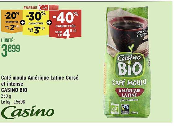 café moulu amérique latine corsé et intense casino bio
