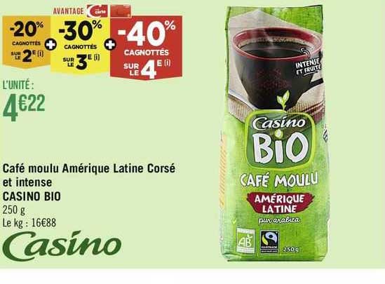 café moulu amérique latine corsé et intense casino bio