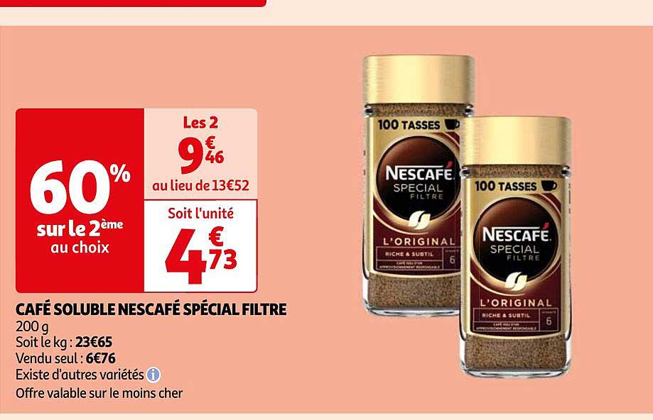 Café Soluble Nescafé Spécial Filtre