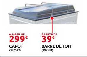 capot, barre de toit