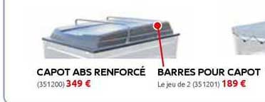 capot abs renforcé, barres pour capot