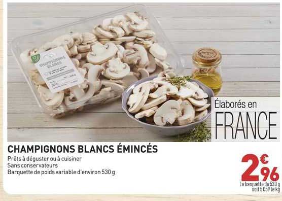 Champignons Blancs émincés