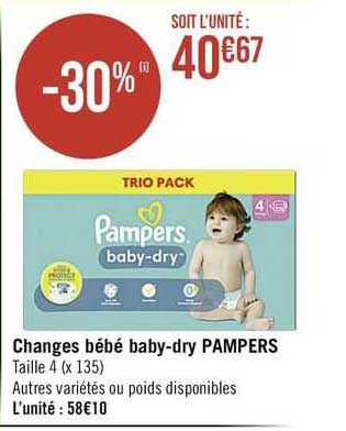 changes bébé baby-dry pampers
