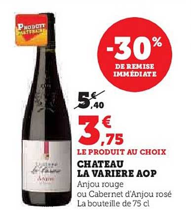 château la varière aop anjou rouge ou cabernet d'anjou rosé