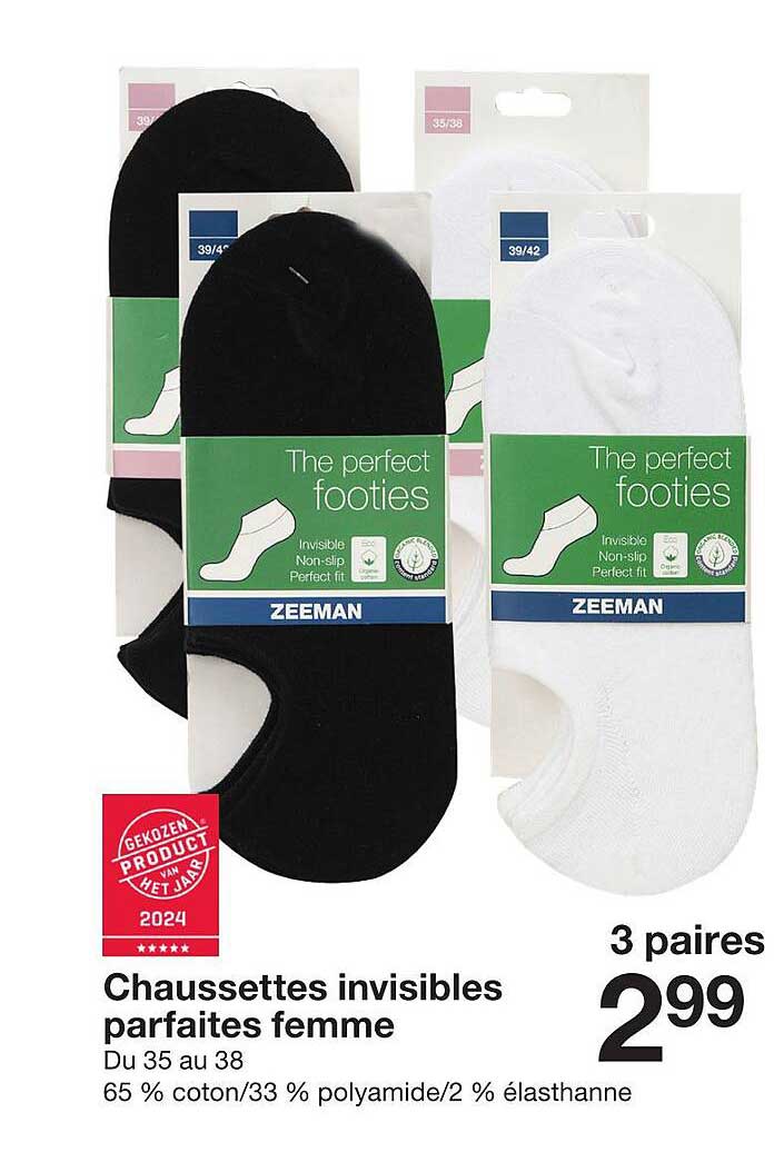 chaussettes invisibles parfaites femme