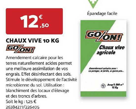 chaux vive 10 kg go/on!