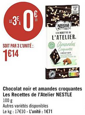 chocolat noir et amandes croquantes les recettes de l'atelier nestlé