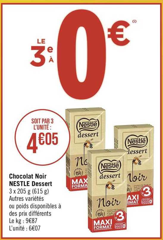 Chocolat Noir Nestlé Dessert