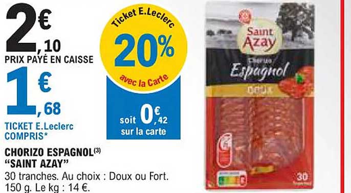 chorizo espagnol "saint azay"