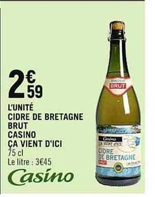 cidre de bretagne brut casino ça vient d'ici