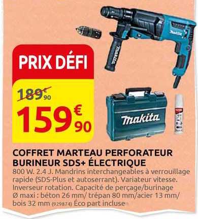 coffret marteau perforateur burineur sds+ électrique makita