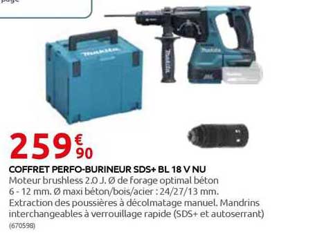 coffret perfo-burineur sds+ bl 18 v nu