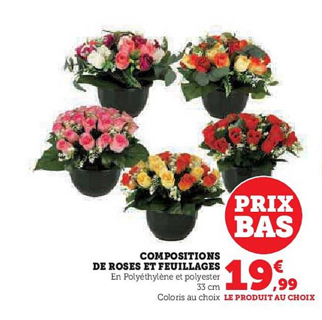 compositions de roses et feuillages