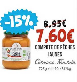 compote de pêches jaunes côteaux nantais