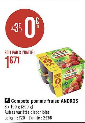 Compote Pomme Fraise Andros