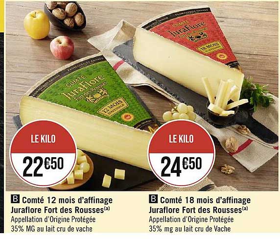 comté 12 mois d'affinage juraflore fort des rousses, comté 18 mois d'affinage juraflore fort des rousses