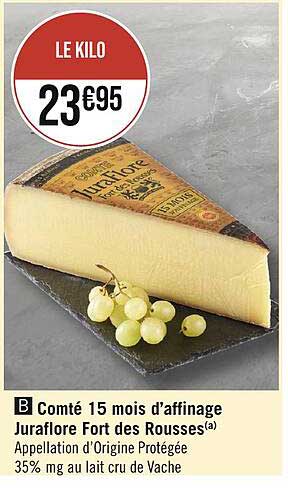 comté 15 mois d'affinage juraflore fort des rousses