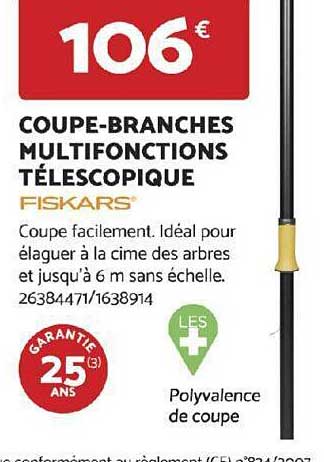 coupe-branches multifonctions télescopique fiskars