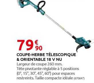 coupe-herbe télescopique & orientable 18 v nu