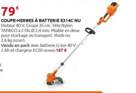 coupe-herbes à batterie e314c nu