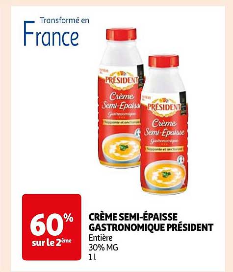 crème semi-épaisse gastronomique président