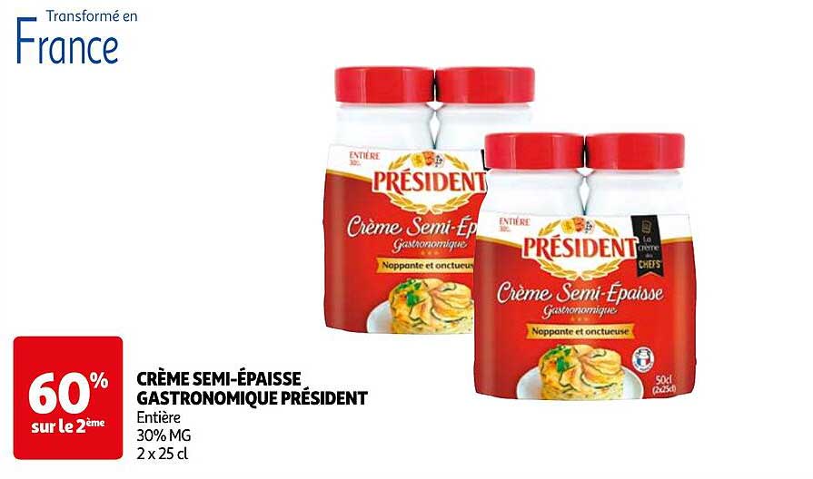 crème semi-épaisse gastronomique président