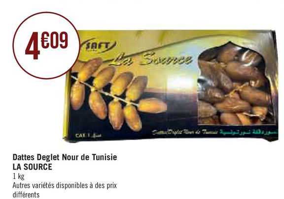dattes deglet nour de tunisie la source