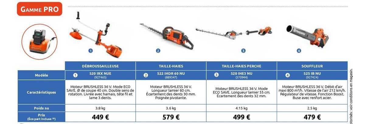 débroussailleuse, taille-haies, taille-haies perche, souffleur