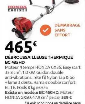 débroussailleuse thermique bc 435hd honda
