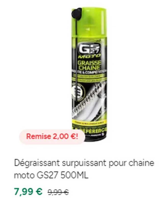 Dégraissant Surpuissant Pour Chaine Moto Gs27 500ml